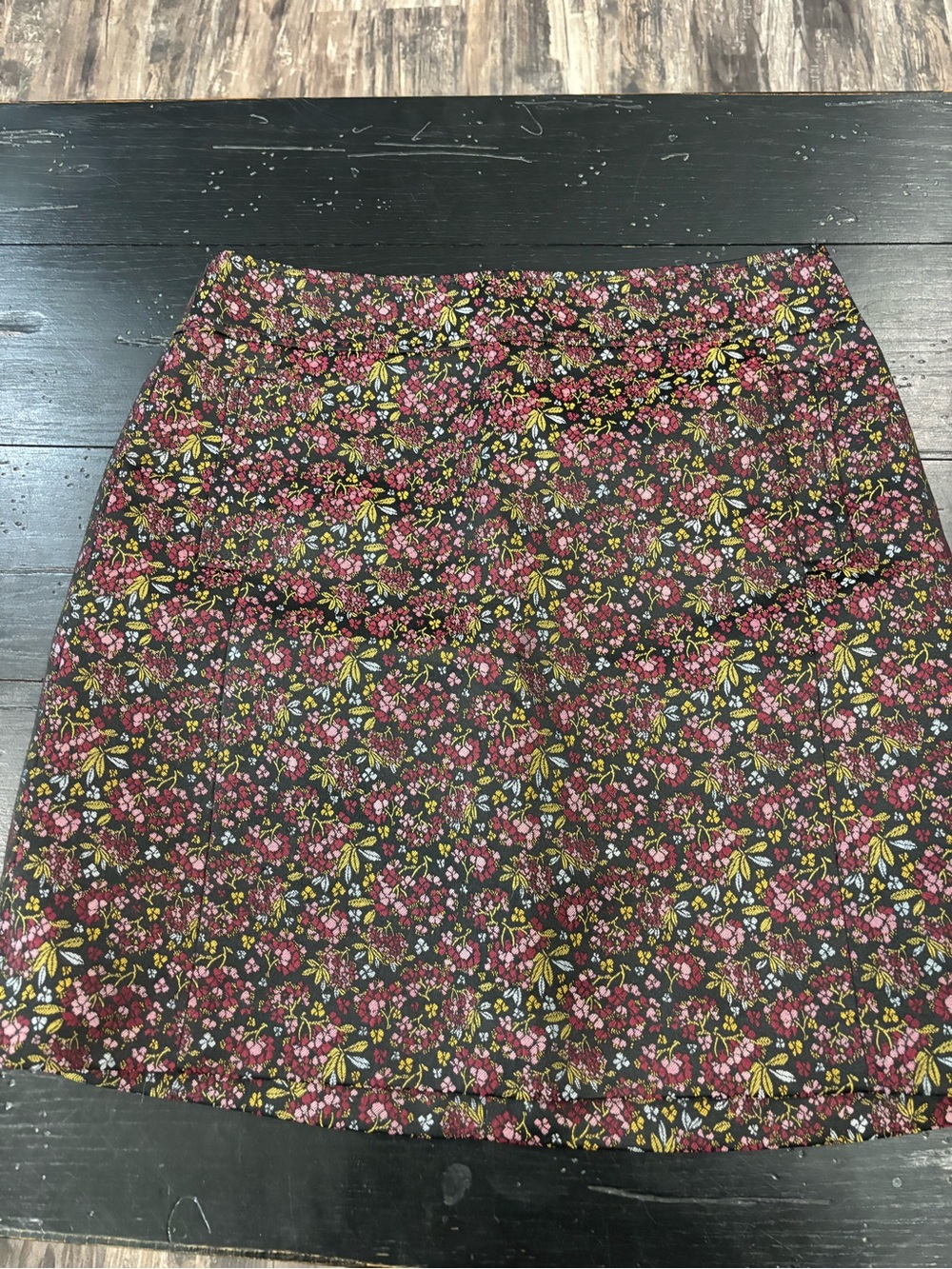LOFT Floral Mini Skirt in Black, Pink, Yellow